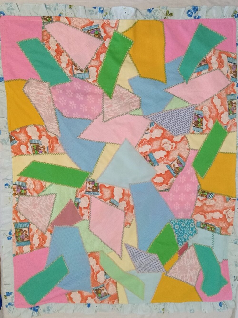 Absolutely gorgeous handmade vintage baby quilt—circa 1990